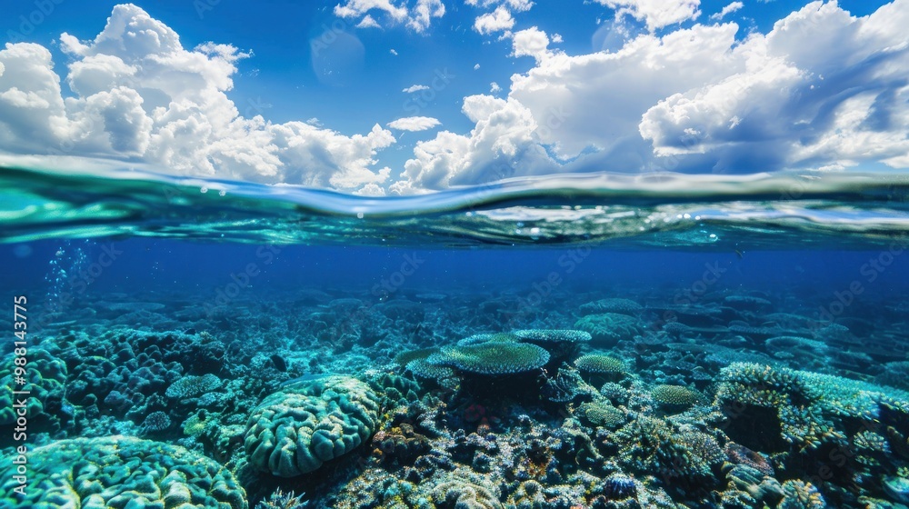 Fototapeta premium Underwater Paradise: A View of the Coral Reef