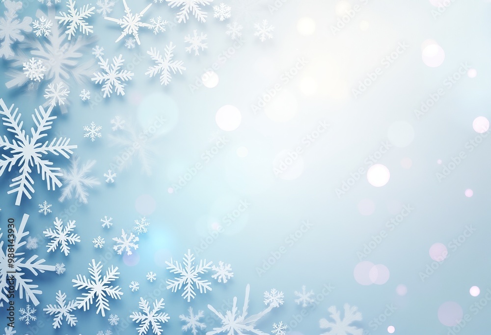 Winter Themed Background: Abstract Snowflakes and Paper Card Texture Winter Themed Background: Abstract Snowflakes and Paper Card Texture