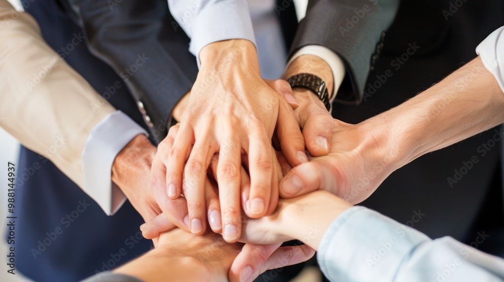 custom made wallpaper toronto digitalClose-up of multiple hands stacked together in a teamwork gesture. Collaboration and unity concept.