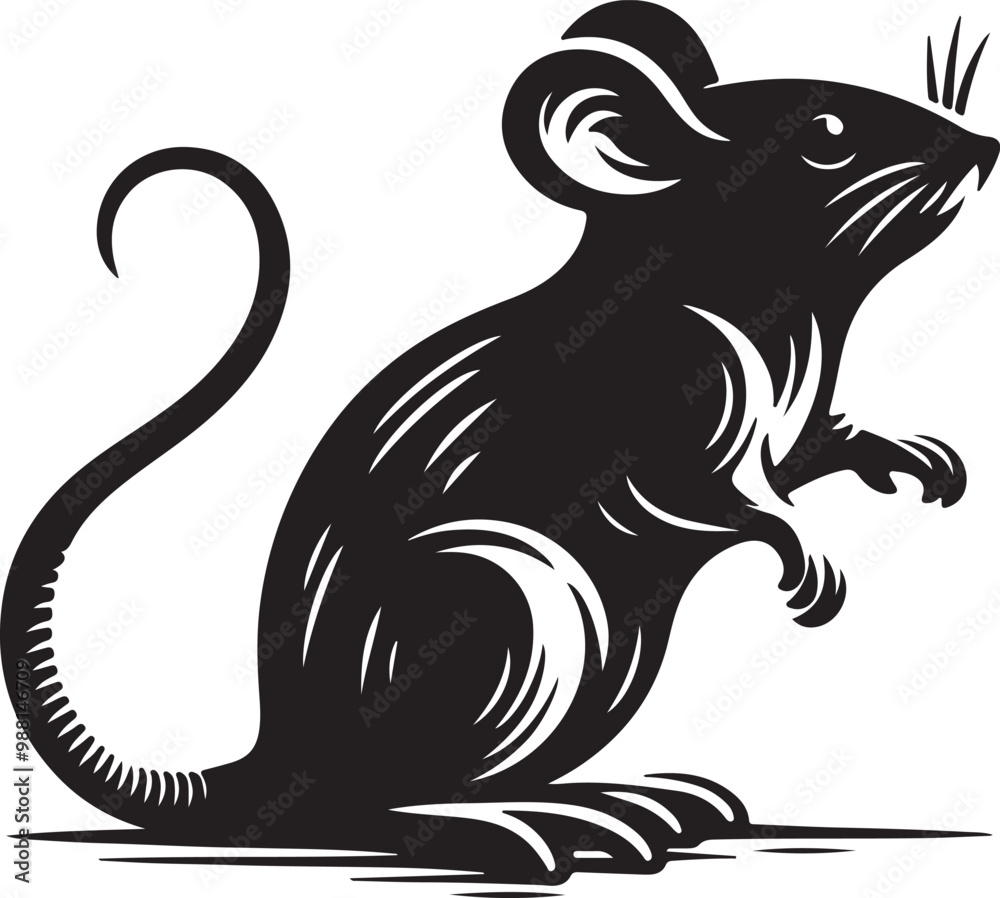 Obraz premium rat silhouette vector