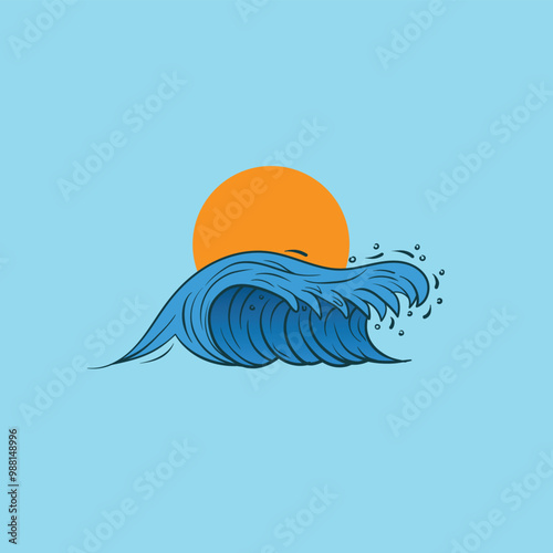 Photography wave logo vector