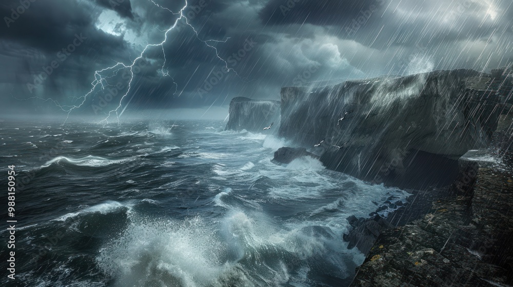 Stormy Sea with Cliffs Stormy Sea with Cliffs