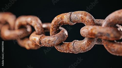 Rusty Chain Close Up Macro Photography of Metal Links