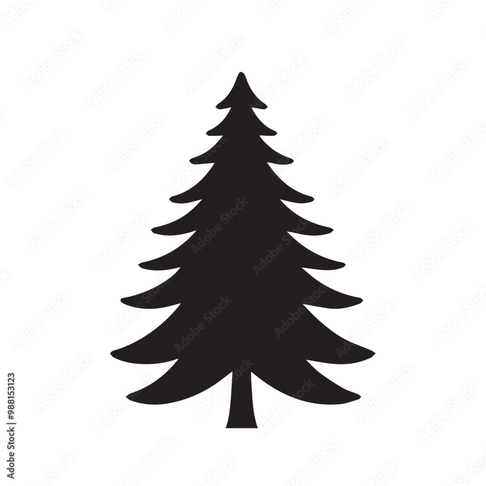 Pine tree vector silhouette. Pine tree logo, icon sign design. Evergreen tree illustration. Pine tree vector design isolated on white background. Pine tree vector silhouette. Pine tree logo, icon sign design. Evergreen tree illustration. Pine tree vector design isolated on white background.