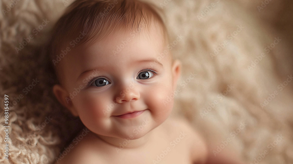 Sweet Baby with Innocent Smile and Soft Expression Sweet Baby with Innocent Smile and Soft Expression