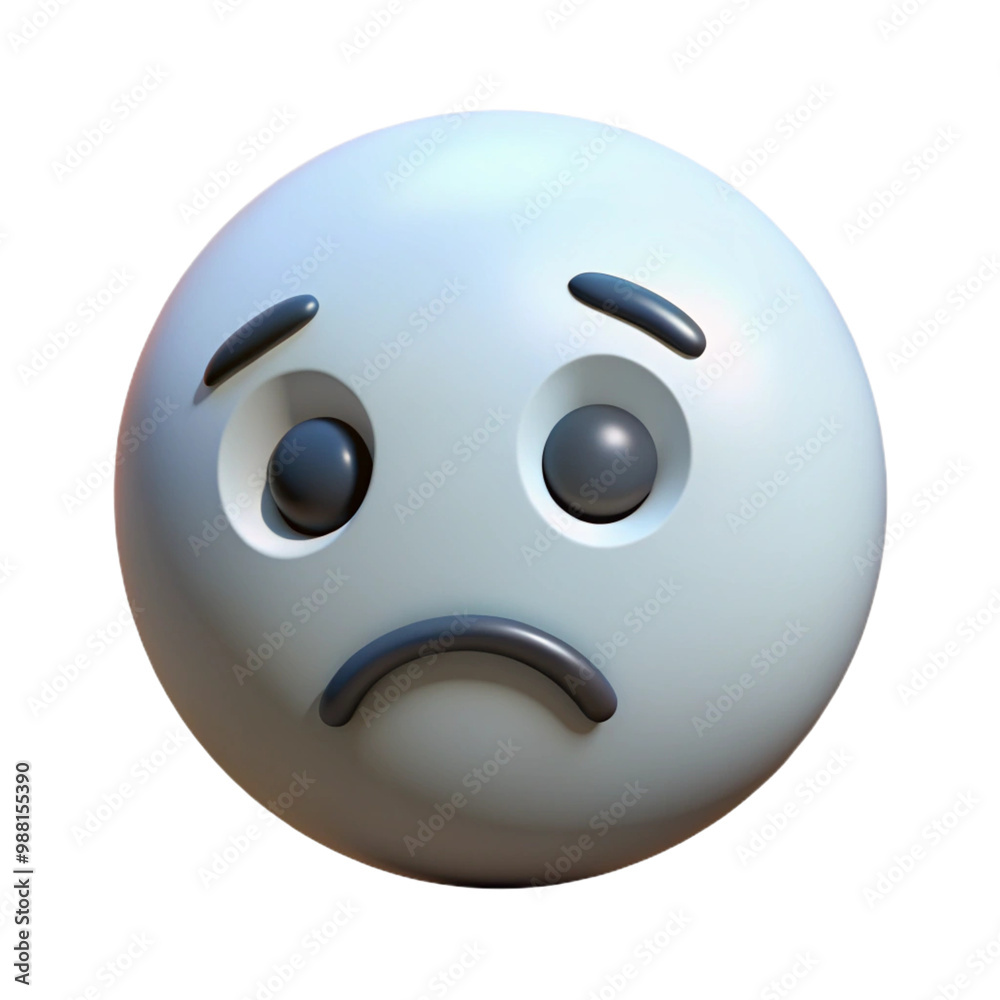 Sad Face 3d cartoon style illustration Sad Face 3d cartoon style illustration