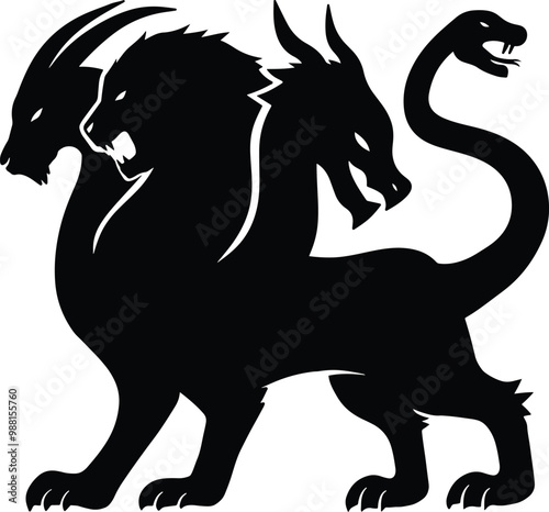 Foto Mythical Chimera Creature Logo Design