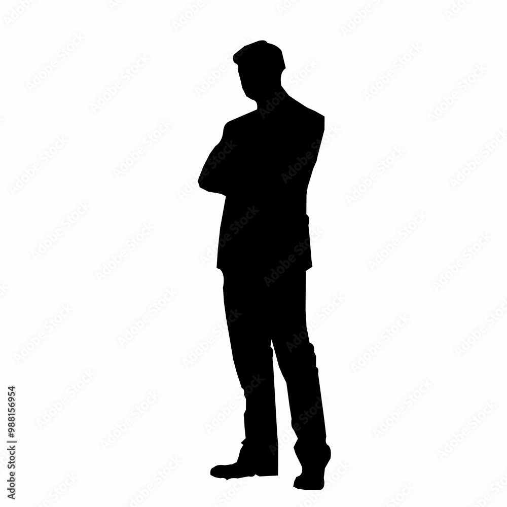 Black silhouette of office worker Black silhouette of office worker
