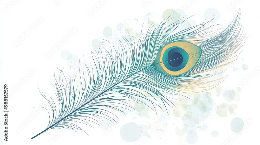 Elegant Peacock Feather Minimalist 2D Flat Vector Illustration with Geometric Shapes and Pastel Colors on Transparent Background Elegant Peacock Feather Minimalist 2D Flat Vector Illustration with Geometric Shapes and Pastel Colors on Transparent Background