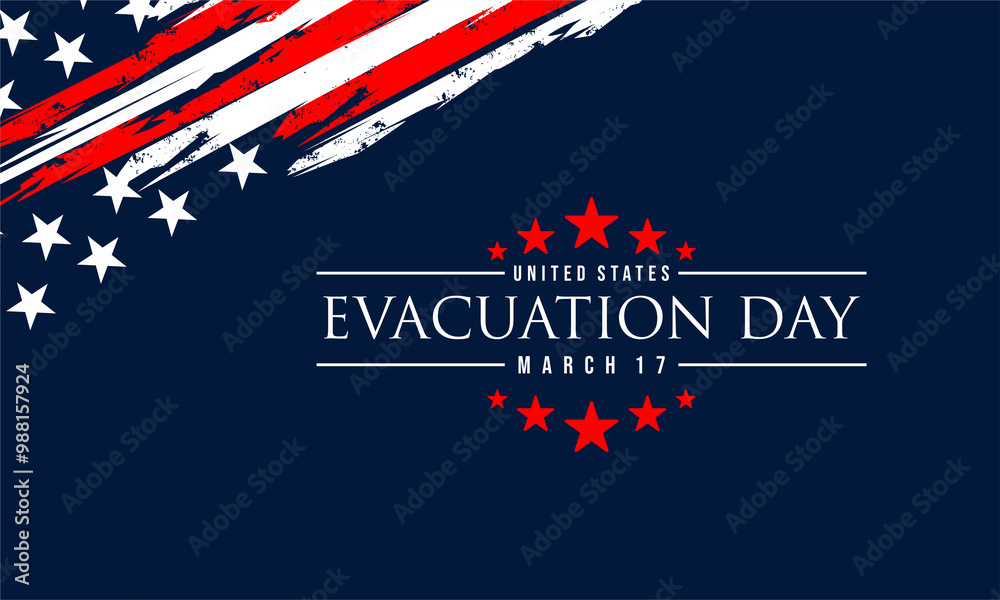 Evacuation Day with US flag background ilustration . Evacuation Day with US flag background ilustration .