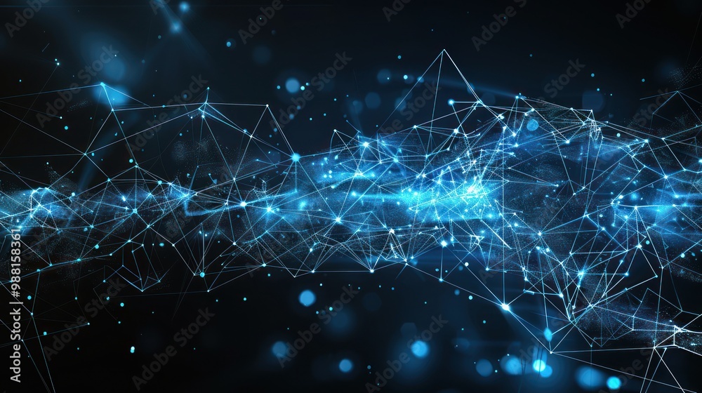 Fototapeta premium Abstract Blue Network with Connections