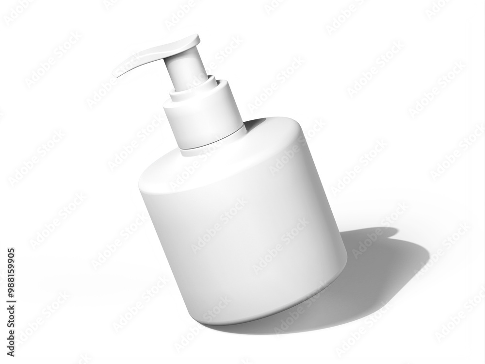3D Empty Cosmetic Liquid Soap Pump Bottle Mockup 3D Empty Cosmetic Liquid Soap Pump Bottle Mockup