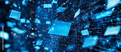 Obraz na płótnie AI-powered tools to digitize physical documents ensuring better security and accessibility while improving document management efficiency w salonie