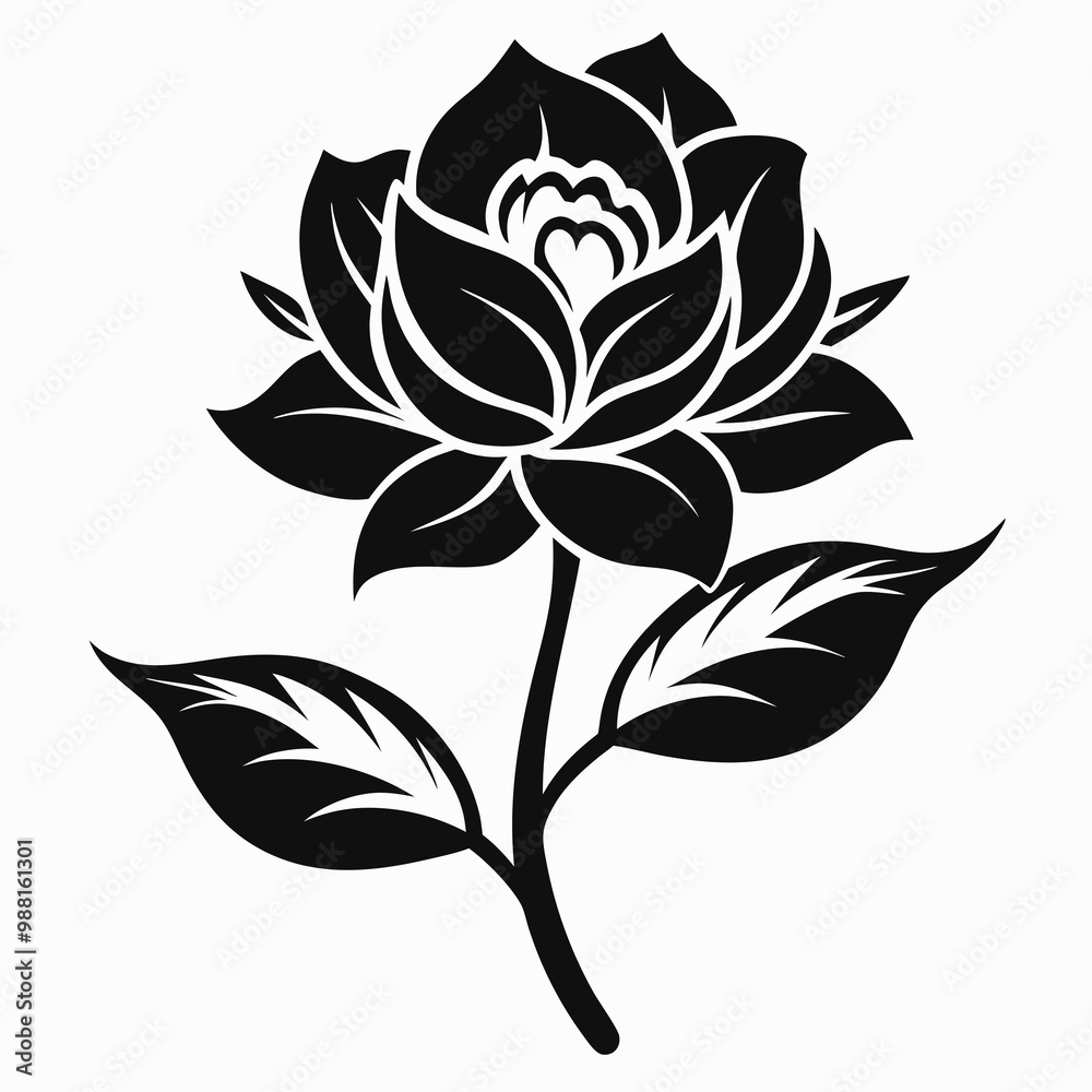 Hand Drawn Flower Vector silhouette Hand Drawn Flower Vector silhouette
