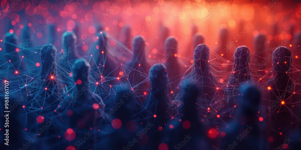Abstract Crowd Connected by Network Abstract Crowd Connected by Network