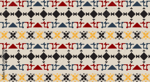 Seamless ethnic fabric patterns, Classic geometric textures for backgrounds, wallpapers, textiles and fashion.