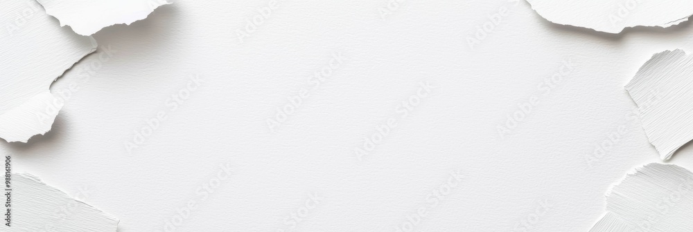 Obraz premium White Torn Paper Frame for Creative Backgrounds
