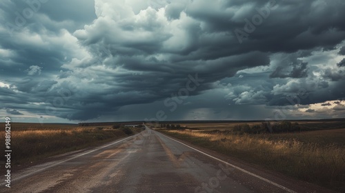 Stormy Country Road