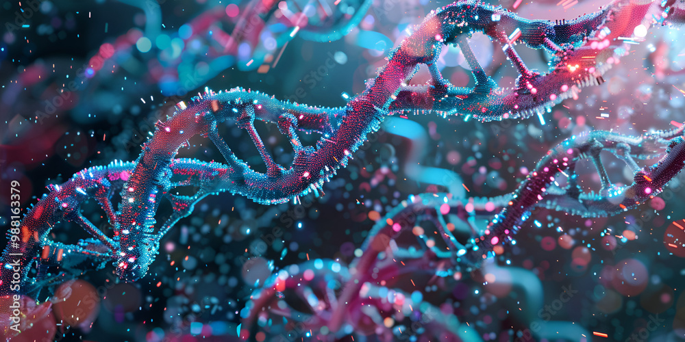 Colorful DNA Molecule Structure in High Detail Colorful DNA Molecule Structure in High Detail