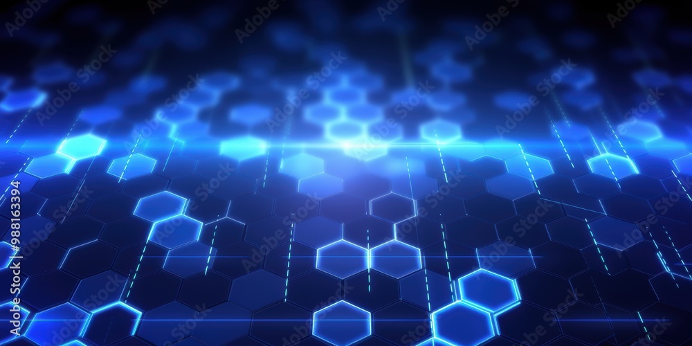 Obraz premium Abstract Blue Hexagon Pattern
