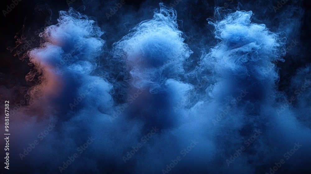 Fototapeta premium Abstract Blue Smoke Clouds Background