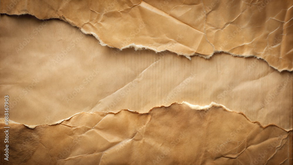 Torn brown paper background with textured layers and vintage look, copy space
Torn brown paper background with textured layers and vintage look, copy space