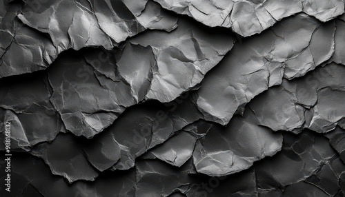 Abstract background. Texture of folded black toner paper and overlay poster.