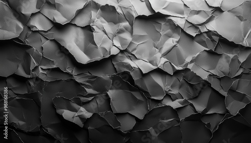 Abstract background. Texture of folded black toner paper and overlay poster.