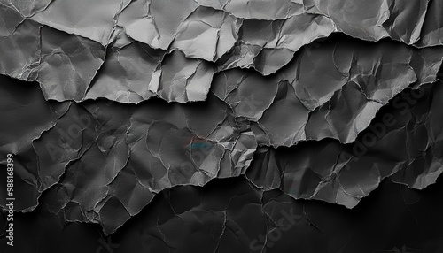 Abstract background. Texture of folded black toner paper and overlay poster.