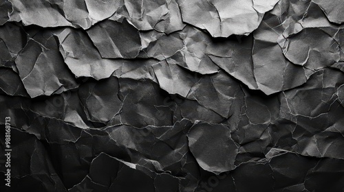 Abstract background. Texture of folded black toner paper and overlay poster.