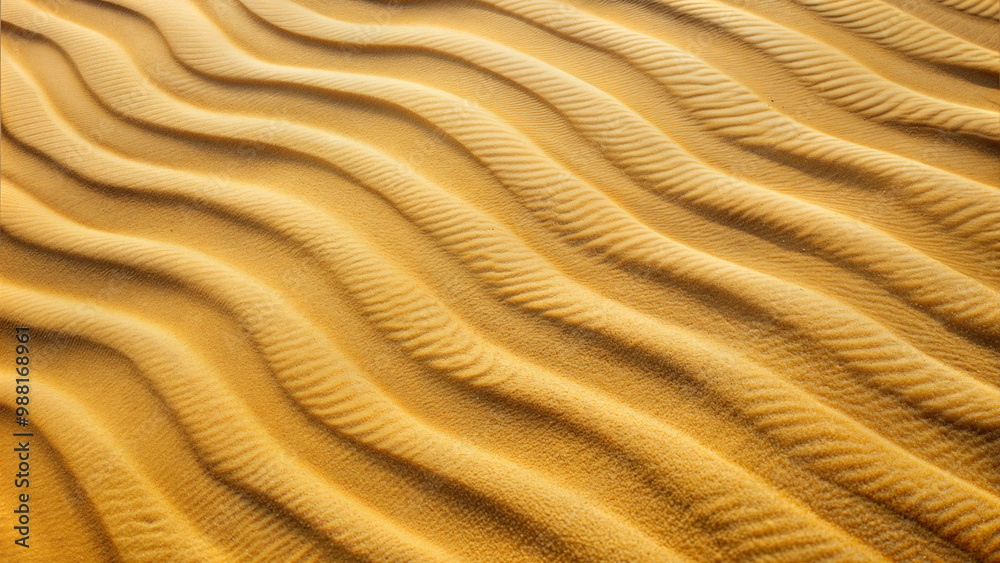 Abstract wave patterns in golden sand for textures and design backgrounds
