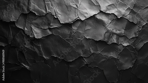 Abstract background. Texture of folded black toner paper and overlay poster.