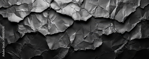 Abstract background. Texture of folded black toner paper and overlay poster.
