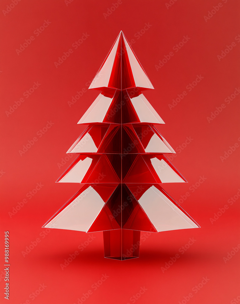 Fototapeta premium Christmas glass Christmas tree poster background