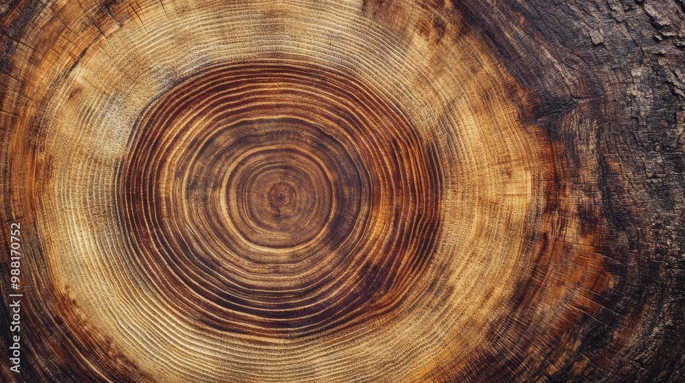 Fototapeta premium Close up textures of growth rings on tree trunk