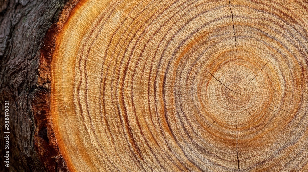 Naklejka premium Close up textures of growth rings on tree trunk