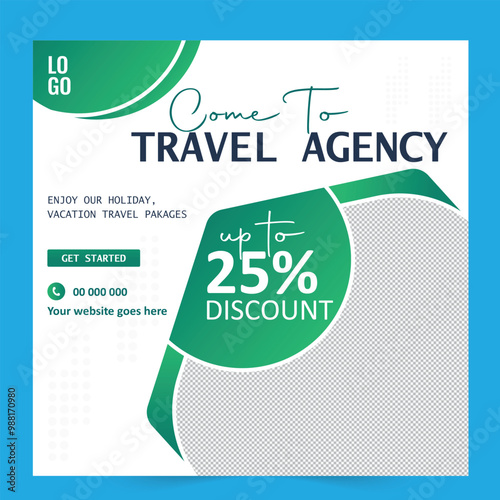 Explore your world Travel agency social media post 