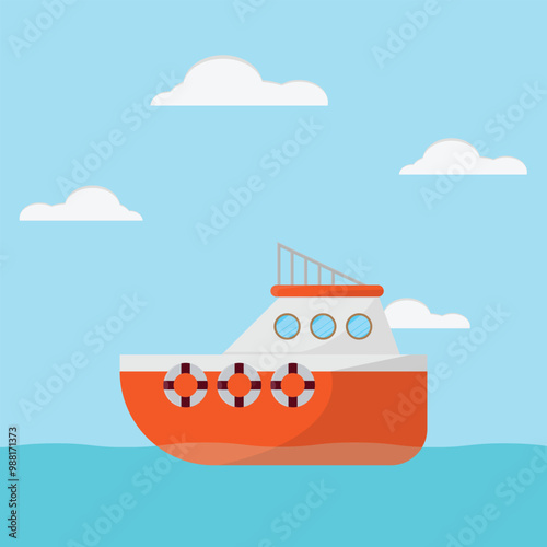 sea ​​ship vector illustration, great for a logo or icon.