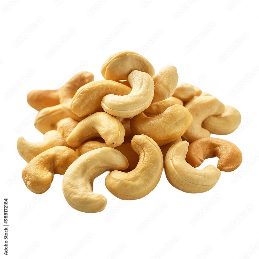 Some Cashews image isolated white background Some Cashews image isolated white background