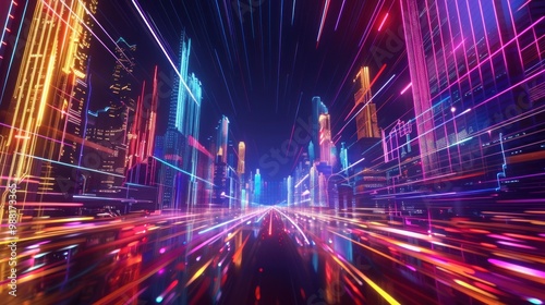 Neon Cityscape - Futuristic Urban Lights