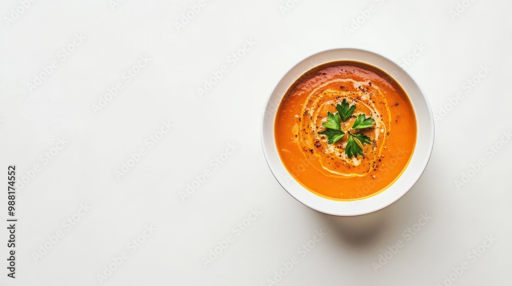 Delectable Pumpkin Soup with Vibrant Garnish Delectable Pumpkin Soup with Vibrant Garnish