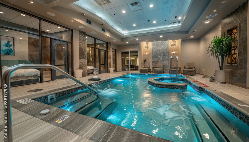 Indoor Pool and Spa Area with Modern Design