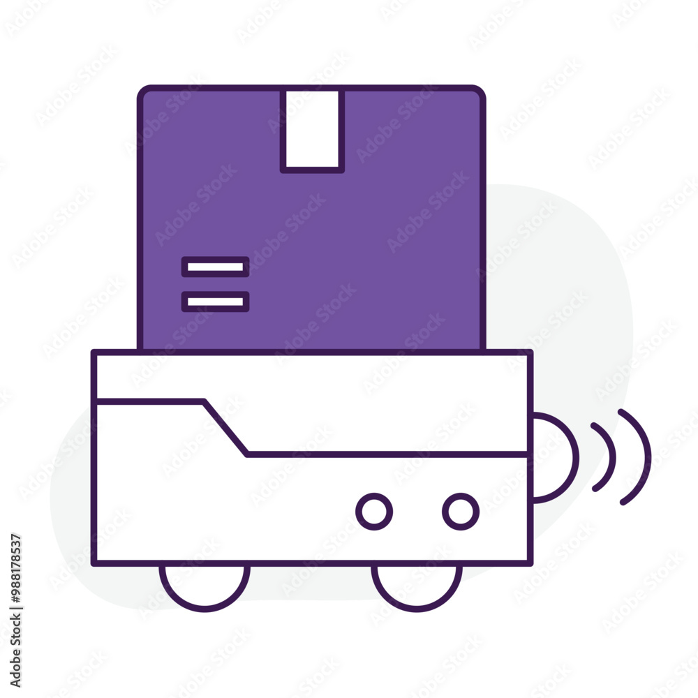 Vector icon for Package with Wireless Signal. Hand-drawn icon of a package emitting a wireless signal for smart logistics and tracking. Vector icon for Package with Wireless Signal. Hand-drawn icon of a package emitting a wireless signal for smart logistics and tracking.
