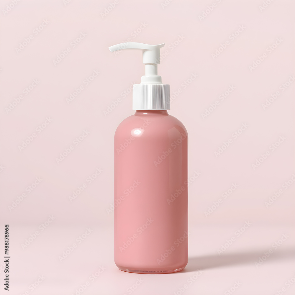 pink bottle with shampoo pink bottle with shampoo
