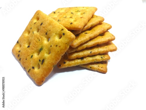 seaweed biscuits isolated on white background