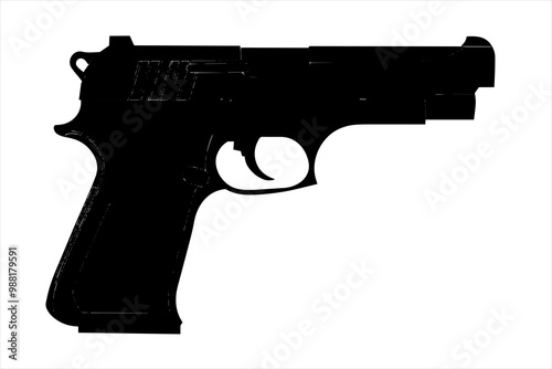 vector silhouette of a Handgun