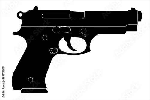 vector silhouette of a Compact Combat Pistol