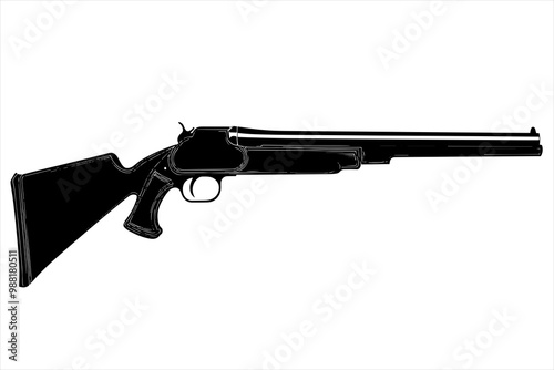 vector silhouette of a Double-Barrel Shotgun