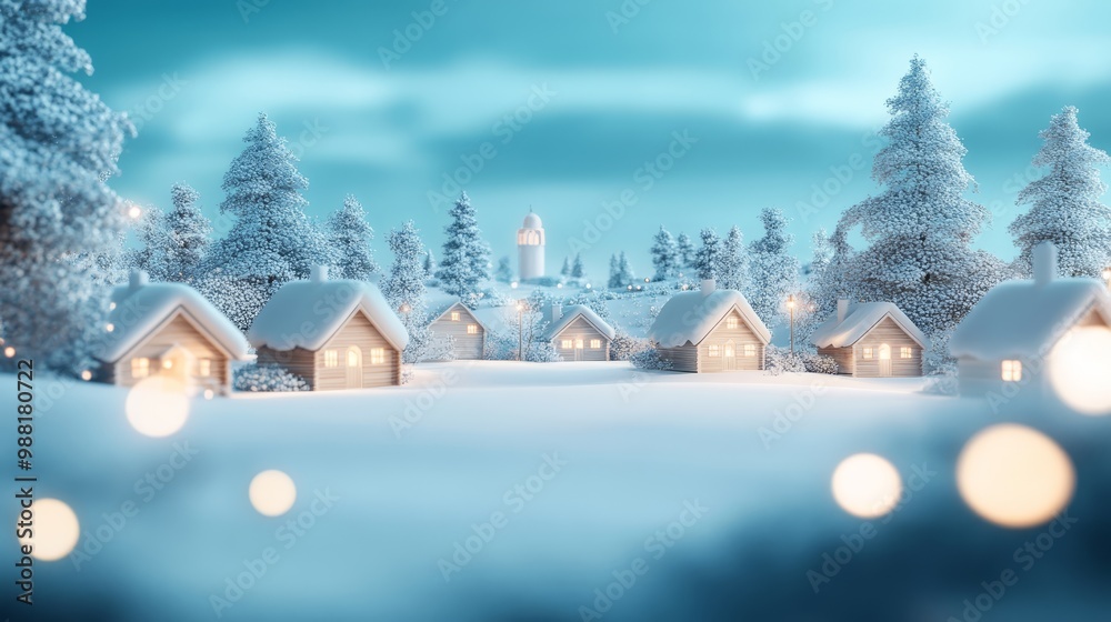 Winter Wonderland Cozy Cabins in Snowy Forest Winter Wonderland Cozy Cabins in Snowy Forest