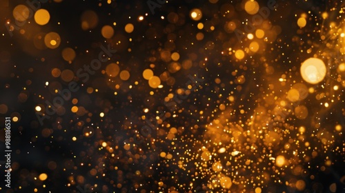 Abstract Gold Glitter Bokeh Background